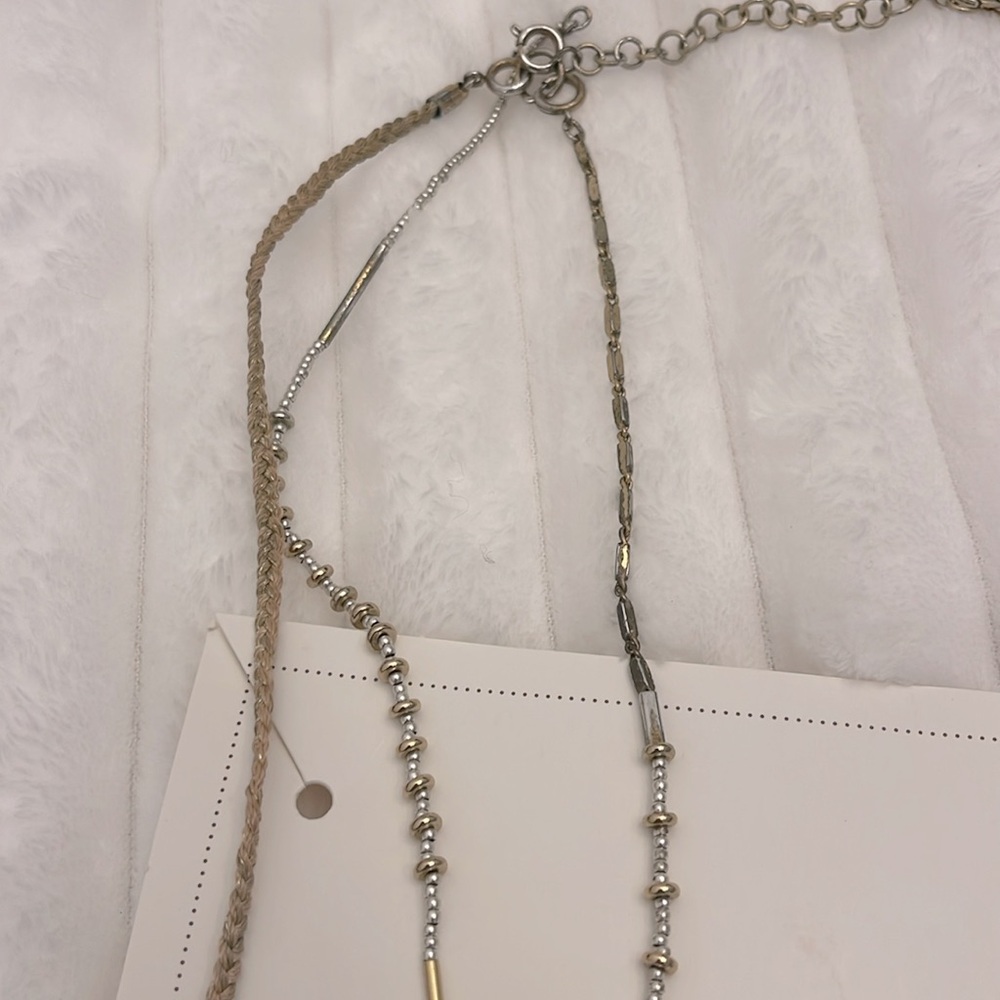 Stella and Dot Riad 7-in-1 or 3-in-1 layered rose quartz tassel Necklace EUC - Picture 7 of 10